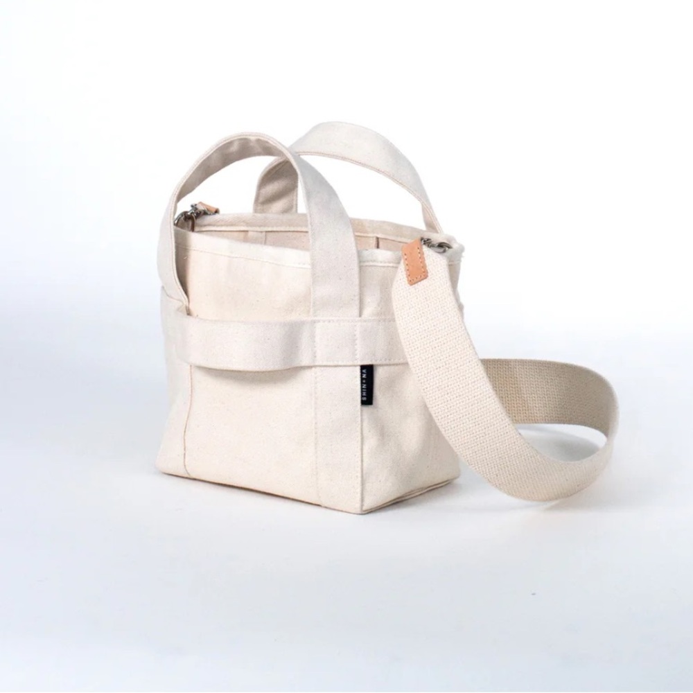 SHIN + NA Crossbody Mini Canvas Tote with Strap